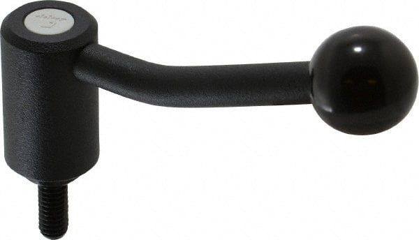 KIPP - 5/16-18, 0.94" Hub Diam, Steel Threaded Stud Adjustable Tension Lever with 20° Handle - 0.78" Stud Length, 3.46" OAL, 2.3" High - Exact Tooling