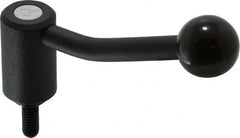 KIPP - 5/16-18, 0.94" Hub Diam, Steel Threaded Stud Adjustable Tension Lever with 20° Handle - 0.78" Stud Length, 3.46" OAL, 2.3" High - Exact Tooling