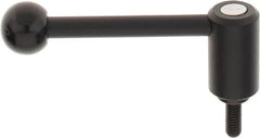 KIPP - 5/16-18, 0.94" Hub Diam, Steel Threaded Stud Adjustable Tension Lever with 0° Handle - 0.78" Stud Length, 3.62" OAL, 1.46" High - Exact Tooling