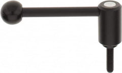 KIPP - 5/16-18, 0.94" Hub Diam, Steel Threaded Stud Adjustable Tension Lever with 0° Handle - 1.18" Stud Length, 3.62" OAL, 1.46" High - Exact Tooling