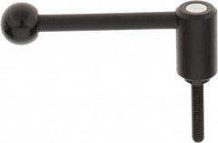 KIPP - 5/16-18, 0.94" Hub Diam, Steel Threaded Stud Adjustable Tension Lever with 0° Handle - 1.57" Stud Length, 3.62" OAL, 1.46" High - Exact Tooling