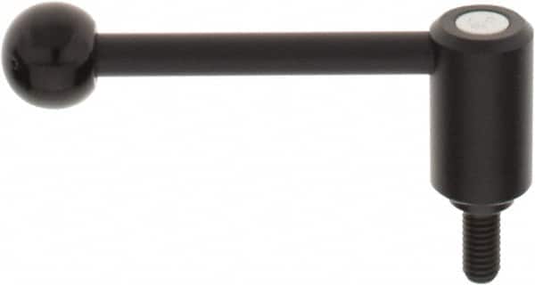 KIPP - 3/8-16, 0.94" Hub Diam, Steel Threaded Stud Adjustable Tension Lever with 0° Handle - 0.78" Stud Length, 3.62" OAL, 1.46" High - Exact Tooling