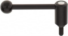 KIPP - 3/8-16, 0.94" Hub Diam, Steel Threaded Stud Adjustable Tension Lever with 0° Handle - 0.78" Stud Length, 3.62" OAL, 1.46" High - Exact Tooling