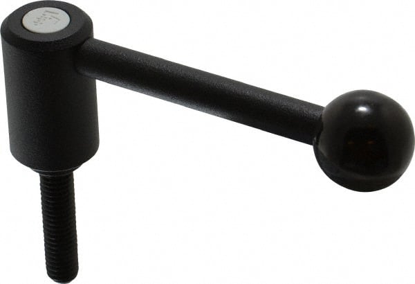 KIPP - 3/8-16, 0.94" Hub Diam, Steel Threaded Stud Adjustable Tension Lever with 0° Handle - 1.57" Stud Length, 3.62" OAL, 1.46" High - Exact Tooling