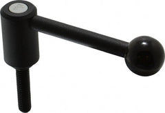 KIPP - 3/8-16, 0.94" Hub Diam, Steel Threaded Stud Adjustable Tension Lever with 0° Handle - 1.57" Stud Length, 3.62" OAL, 1.46" High - Exact Tooling