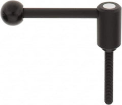 KIPP - 3/8-16, 0.94" Hub Diam, Steel Threaded Stud Adjustable Tension Lever with 0° Handle - 2.36" Stud Length, 3.62" OAL, 1.46" High - Exact Tooling