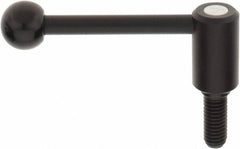 KIPP - 1/2-13, 0.94" Hub Diam, Steel Threaded Stud Adjustable Tension Lever with 0° Handle - 1.18" Stud Length, 3.62" OAL, 1.46" High - Exact Tooling