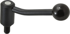 KIPP - 1/2-13, 1.1" Hub Diam, Steel Threaded Stud Adjustable Tension Lever with 20° Handle - 0.78" Stud Length, 4.17" OAL, 2.7" High - Exact Tooling