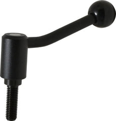 KIPP - 1/2-13, 1.1" Hub Diam, Steel Threaded Stud Adjustable Tension Lever with 20° Handle - 1.57" Stud Length, 4.17" OAL, 2.7" High - Exact Tooling