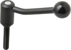 KIPP - 1/2-13, 1.1" Hub Diam, Steel Threaded Stud Adjustable Tension Lever with 20° Handle - 2.36" Stud Length, 4.17" OAL, 2.7" High - Exact Tooling