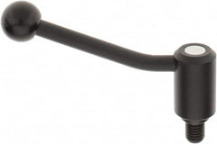 KIPP - 5/8-11, 1.3" Hub Diam, Steel Threaded Stud Adjustable Tension Lever with 20° Handle - 0.78" Stud Length, 5.06" OAL, 3.19" High - Exact Tooling
