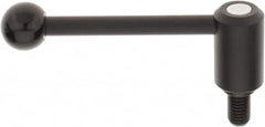 KIPP - 5/8-11, 1.3" Hub Diam, Steel Threaded Stud Adjustable Tension Lever with 0° Handle - 0.98" Stud Length, 5.3" OAL, 1.85" High - Exact Tooling