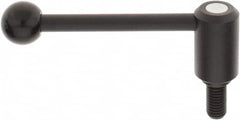KIPP - 5/8-11, 1.3" Hub Diam, Steel Threaded Stud Adjustable Tension Lever with 0° Handle - 1.18" Stud Length, 5.3" OAL, 1.85" High - Exact Tooling