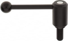 KIPP - 3/4-10, 1.61" Hub Diam, Steel Threaded Stud Adjustable Tension Lever with 0° Handle - 1.57" Stud Length, 5.3" OAL, 2.22" High - Exact Tooling