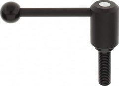 KIPP - 3/4-10, 1.61" Hub Diam, Steel Threaded Stud Adjustable Tension Lever with 0° Handle - 2.36" Stud Length, 5.3" OAL, 2.22" High - Exact Tooling