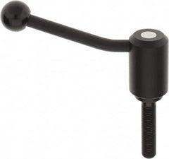 KIPP - M16 x 2.0, 1.61" Hub Diam, Steel Threaded Stud Adjustable Tension Lever with 20° Handle - 2-3/4" Stud Length, 5.06" OAL, 3.52" High - Exact Tooling