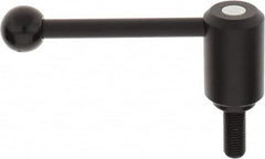 KIPP - M16 x 2.0, 1.61" Hub Diam, Steel Threaded Stud Adjustable Tension Lever with 0° Handle - 1.57" Stud Length, 5.3" OAL, 2.22" High - Exact Tooling