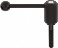 KIPP - M16 x 2.0, 1.61" Hub Diam, Steel Threaded Stud Adjustable Tension Lever with 0° Handle - 3.15" Stud Length, 5.3" OAL, 2.22" High - Exact Tooling