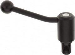 KIPP - M24 x 3.0, 1.61" Hub Diam, Steel Threaded Stud Adjustable Tension Lever with 20° Handle - 1.18" Stud Length, 5.06" OAL, 3.52" High - Exact Tooling