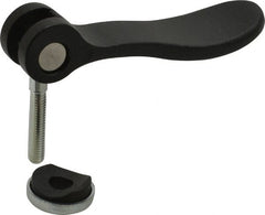 KIPP - #10-32, 0.59" Hub Diam, Black Powder Coat Cast Aluminum Adjustable Clamping Handle - 0.78" Stud Length - Exact Tooling