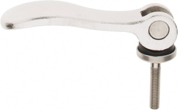 KIPP - M5 x 0.8, 0.59" Hub Diam, Stainless Steel Adjustable Clamping Handle - 0.78" Stud Length - Exact Tooling