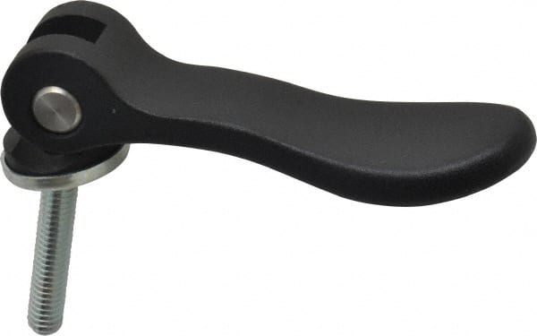 KIPP - 5/16-18, 0.94" Hub Diam, Black Powder Coat Cast Aluminum Adjustable Clamping Handle - 1.57" Stud Length - Exact Tooling