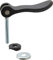 KIPP - 5/16-18, 0.94" Hub Diam, Black Powder Coat Cast Aluminum Adjustable Clamping Handle - 1.96" Stud Length - Exact Tooling