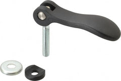 KIPP - 3/8-16, 0.94" Hub Diam, Black Powder Coat Cast Aluminum Adjustable Clamping Handle - 1.57" Stud Length - Exact Tooling