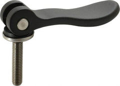 KIPP - 3/8-16, 0.94" Hub Diam, Black Powder Coat Aluminum (Stainless Steel Inserts) Adjustable Clamping Handle - 1.57" Stud Length - Exact Tooling