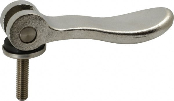 KIPP - 5/16-18, 1.06" Hub Diam, Stainless Steel Adjustable Clamping Handle - 1.18" Stud Length - Exact Tooling