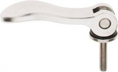 KIPP - 5/16-18, 1.06" Hub Diam, Stainless Steel Adjustable Clamping Handle - 1.57" Stud Length - Exact Tooling