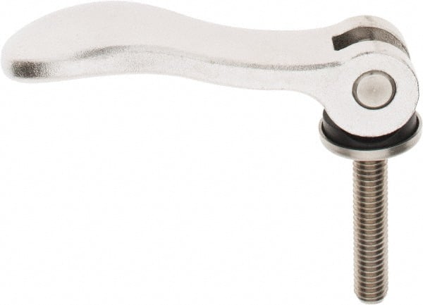 KIPP - 3/8-16, 1.06" Hub Diam, Stainless Steel Adjustable Clamping Handle - 1.96" Stud Length - Exact Tooling