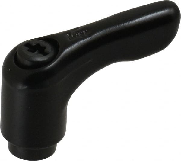 KIPP - #10-32, 0.51" Hub Diam, Zinc Die Cast (Steel Components) Tapped Insert Adjustable Clamping Handle - 1.85" OAL, 1.22" High, 0.35" Hole Depth - Exact Tooling