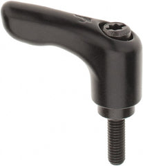 KIPP - #10-32, 0.55" Hub Diam, Zinc Die Cast (Steel Components) Threaded Stud Adjustable Clamping Handle - 0.59" Stud Length, 1.85" OAL, 1.22" High - Exact Tooling
