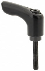 KIPP - #10-32, 0.55" Hub Diam, Zinc Die Cast (Steel Components) Threaded Stud Adjustable Clamping Handle - 0.98" Stud Length, 1.85" OAL, 1.22" High - Exact Tooling