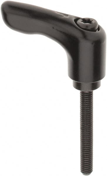 KIPP - #10-32, 0.55" Hub Diam, Zinc Die Cast (Steel Components) Threaded Stud Adjustable Clamping Handle - 1.38" Stud Length, 1.85" OAL, 1.22" High - Exact Tooling
