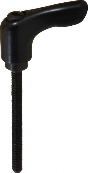 KIPP - #10-32, 0.55" Hub Diam, Zinc Die Cast (Steel Components) Threaded Stud Adjustable Clamping Handle - 1.97" Stud Length, 1.85" OAL, 1.22" High - Exact Tooling