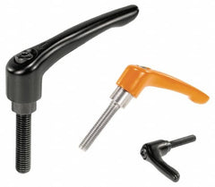 KIPP - 1/4-20, 0.55" Hub Diam, Zinc Die Cast (Stainless Steel Components) Stud Type Adjustable Clamping Handle - 1.97" Stud Length, 1.85" OAL, 1.22" High - Exact Tooling