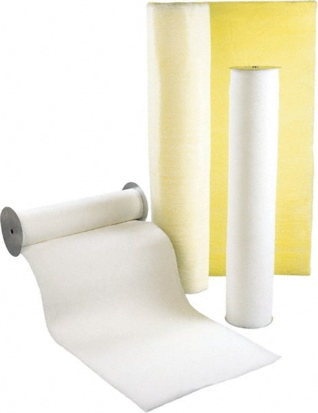 Made in USA - 65' Long x 43-7/8" Wide x 3/4" Thick Synthetic Automatic Air Filter Media Roll - MERV 4, 72% Arrestance Efficiency, 500 FPM Max Air Flow, 0.07" wpg Init Resist, 1" wpg Final Resist, Use with Paint Booths - Exact Tooling
