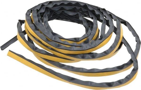 Pemko - 17' Long x 1/2" Wide, Adhesive Perimeter Gasketing Weatherstripping - 1-3/4" Door Thickness, Silicone, Dark Brown Finish - Exact Tooling
