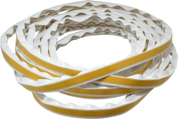 Pemko - 17' Long x 1/2" Wide, Adhesive Perimeter Gasketing Weatherstripping - 1-3/4" Door Thickness, Silicone, White Finish - Exact Tooling