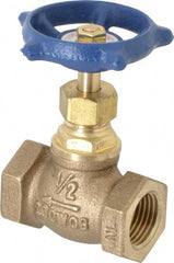 Legend Valve - 1/2" Pipe, FNPT Ends, Brass Rising Stem Globe Valve - Bronze Disc, Bolted Bonnet, 200 psi WOG, 125 psi WSP, Class 125 - Exact Tooling