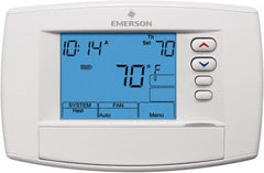White-Rodgers - 45 to 99°F, 4 Heat, 2 Cool, Premium Commercial Digital 7 Day Programmable Universal Multi-Stage or Heat Pump Thermostat - 0 to 30 Volts, Horizontal Mount, Electronic Contacts Switch - Exact Tooling