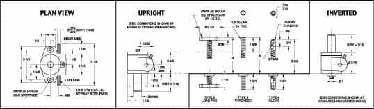 Joyce/Dayton - 1 Ton Capacity, 12" Lift Height, Inverted Mechanical Screw Actuator - Clevis End - Exact Tooling