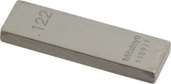 Mitutoyo - 0.122" Rectangular Steel Gage Block - Accuracy Grade 0, Includes Certificate of Inspection - Exact Tooling