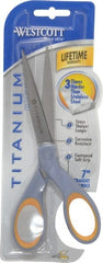 Clauss - 2-3/4" LOC, 7" OAL Titanium Standard Shears - Ambidextrous, Straight Handle, For General Purpose Use - Exact Tooling