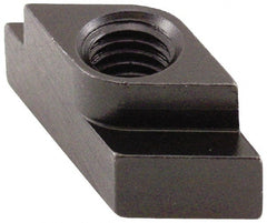 Jergens - 3/8-16 Tapped Through Quarter Turn T Slot Nut - 0.495" Slot Width, 1/2 x 9/32" Base Width x Height, 7/8 x 1/2" OAL x Height - Exact Tooling