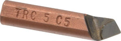 Made in USA - 5/16 x 5/16" Shank, Round Shank Boring Single Point Tool Bit - TRC-5, Grade C5 - Exact Tooling