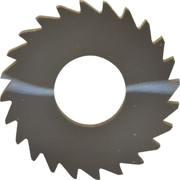 Made in USA - 1-1/4" Diam x 1/8" Blade Thickness x 1/2" Arbor Hole Diam, 24 Tooth Slitting and Slotting Saw - Arbor Connection, Right Hand, Uncoated, Solid Carbide, Concave Ground - Exact Tooling