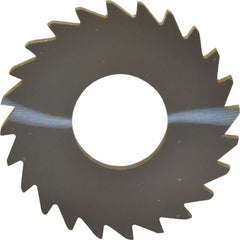Made in USA - 1-1/4" Diam x 1/8" Blade Thickness x 1/2" Arbor Hole Diam, 24 Tooth Slitting and Slotting Saw - Arbor Connection, Right Hand, Uncoated, Solid Carbide, Concave Ground - Exact Tooling